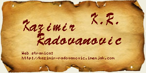 Kazimir Radovanović vizit kartica